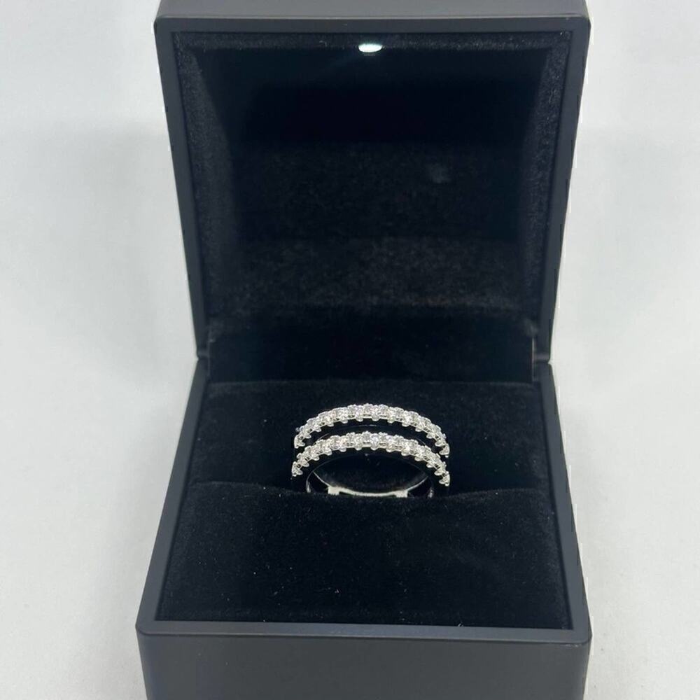 GRA Moissanite Diamond Ring Enhancer Wedding Band Brilliant Eternity Size 8